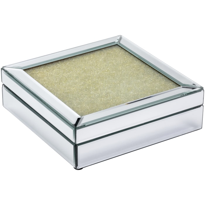 Porta Joias Espelhado com Tampa Brilho Champagne - 25cm - Madel Home