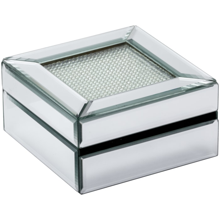 Porta Joias Espelhado com Tampa Texturizada - 15cm - Madel Home