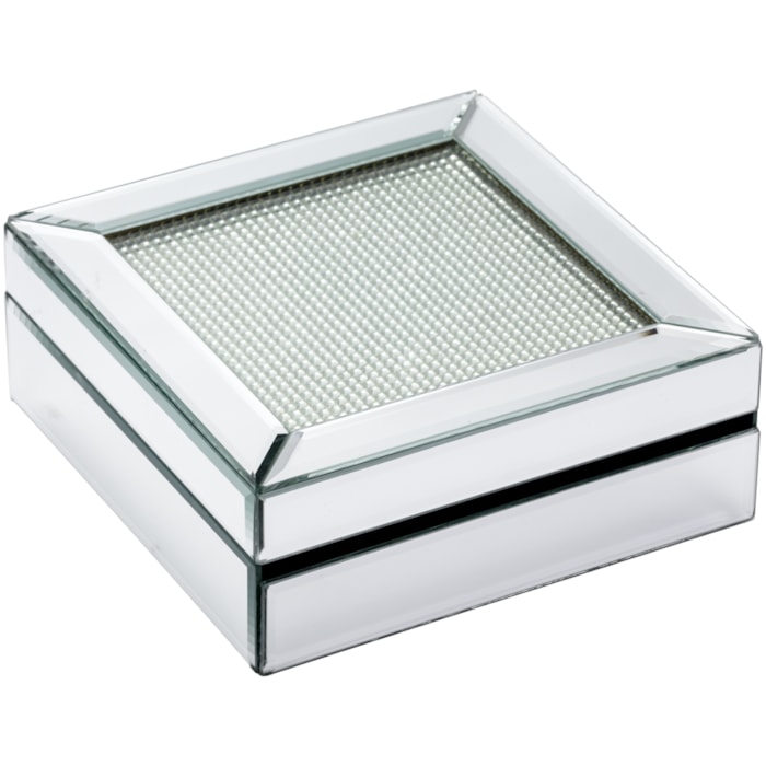 Porta Joias Espelhado com Tampa Texturizada -20cm - Madel Home