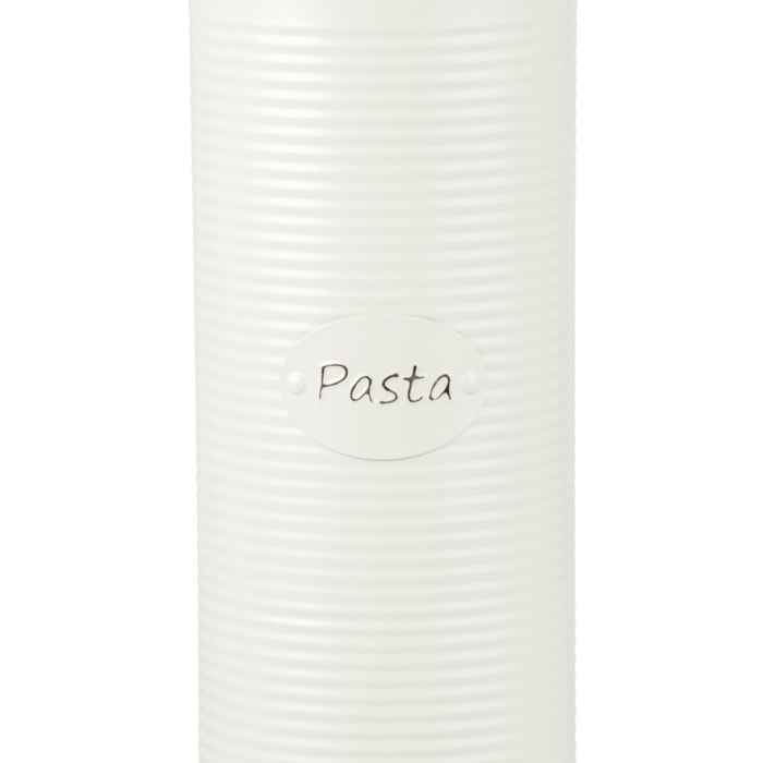 Porta Macarrão de Ferro Branco Tampa Madeira - 31cm - Madel Home