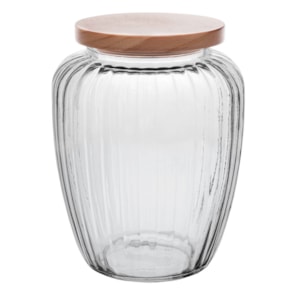 Porta Mantimento de Vidro com Tampa de Pinus Wolff -  2,4L