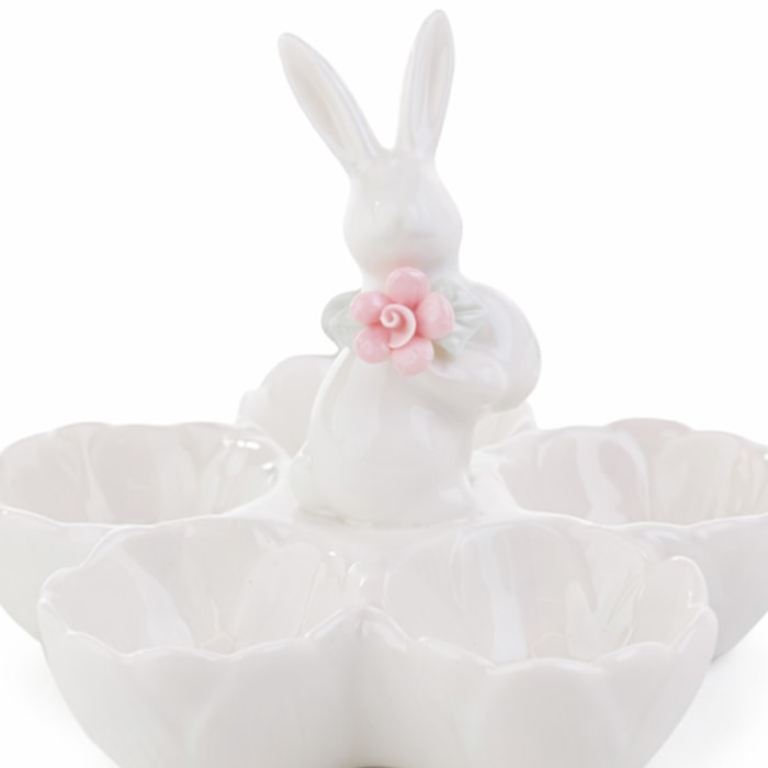 Porta Ovos de Páscoa Coelho Branco - 11cm - Madel Home