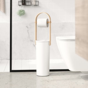 Porta Papel Higiênico de Chão Bellwood Polipropileno Branco Umbra