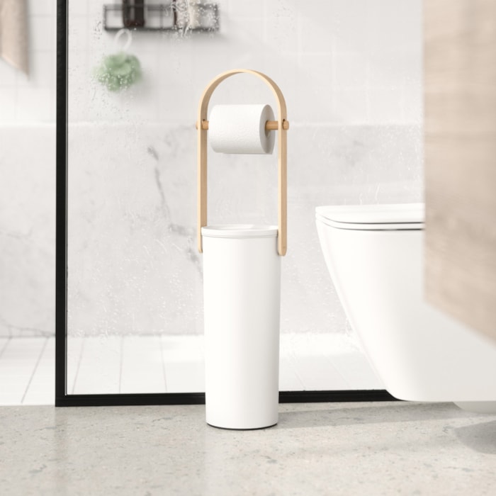 Porta Papel Higiênico de Chão Bellwood Polipropileno Branco Umbra - Madel Home