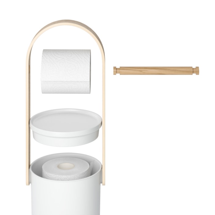 Porta Papel Higiênico de Chão Bellwood Polipropileno Branco Umbra - Madel Home