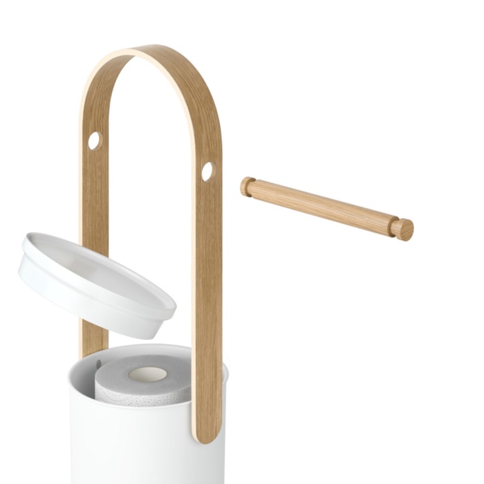 Porta Papel Higiênico de Chão Bellwood Polipropileno Branco Umbra - Madel Home