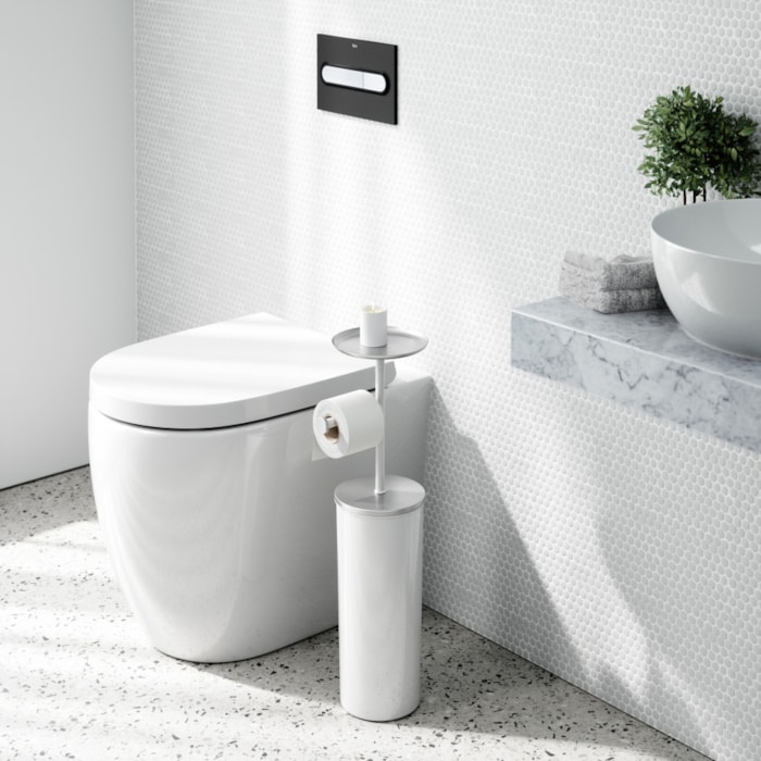 Porta Papel Higiênico de Chão Portaloo Aço Níquel Umbra - Madel Home