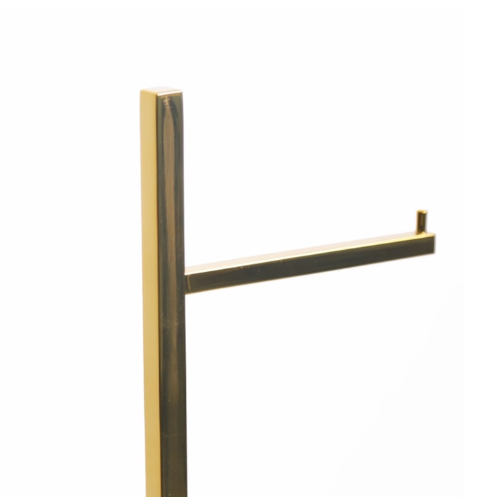 Porta Papel Higiênico Duplo de Chão em Metal Nude Pérola - 53cm - Madel Home