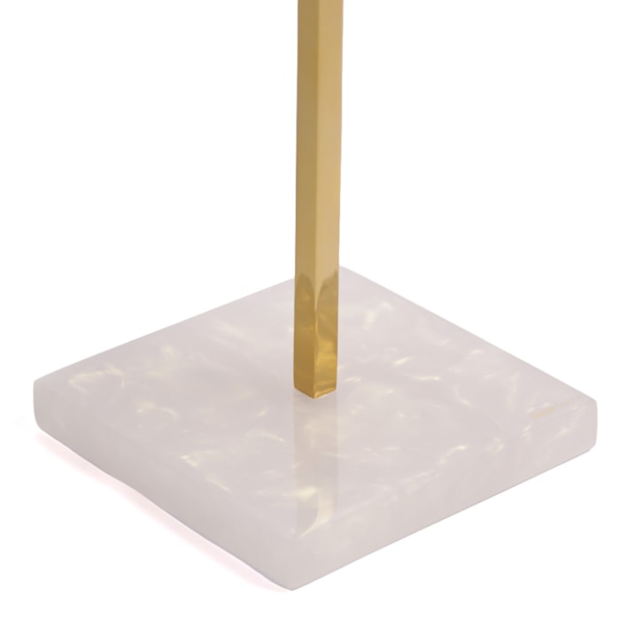 Porta Papel Higiênico Duplo de Chão em Metal Nude Pérola - 53cm - Madel Home