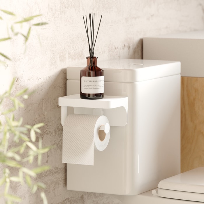 Porta Papel Higiênico Flex Adesivo Abs Umbra Branco - Madel Home
