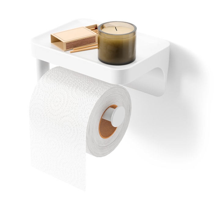 Porta Papel Higiênico Flex Adesivo Abs Umbra Branco - Madel Home