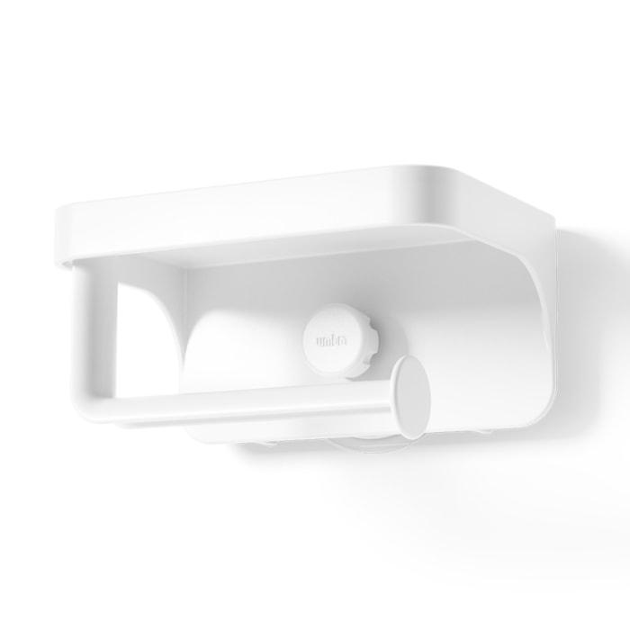 Porta Papel Higiênico Flex Adesivo Abs Umbra Branco - Madel Home