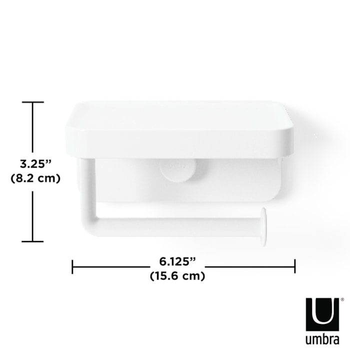Porta Papel Higiênico Flex Adesivo Abs Umbra Branco - Madel Home