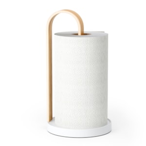 Porta Papel Toalha Bellwood Madeira Branco/Natural Umbra