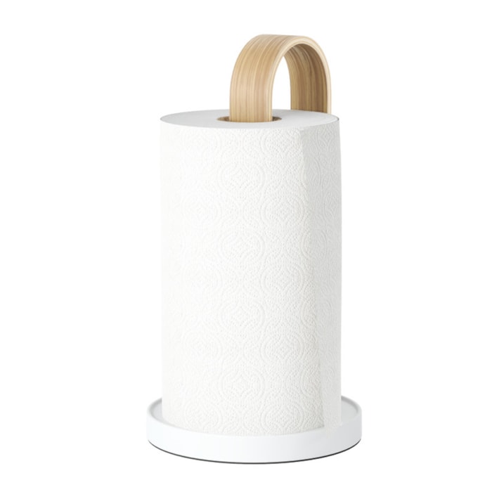 Porta Papel Toalha Bellwood Madeira Branco/Natural Umbra - Madel Home
