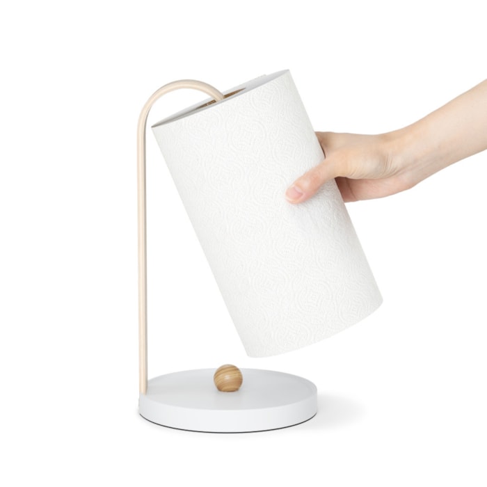 Porta Papel Toalha Bellwood Madeira Branco/Natural Umbra - Madel Home