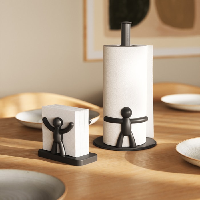 Porta Papel Toalha Buddy Aço Umbra Preto - Madel Home