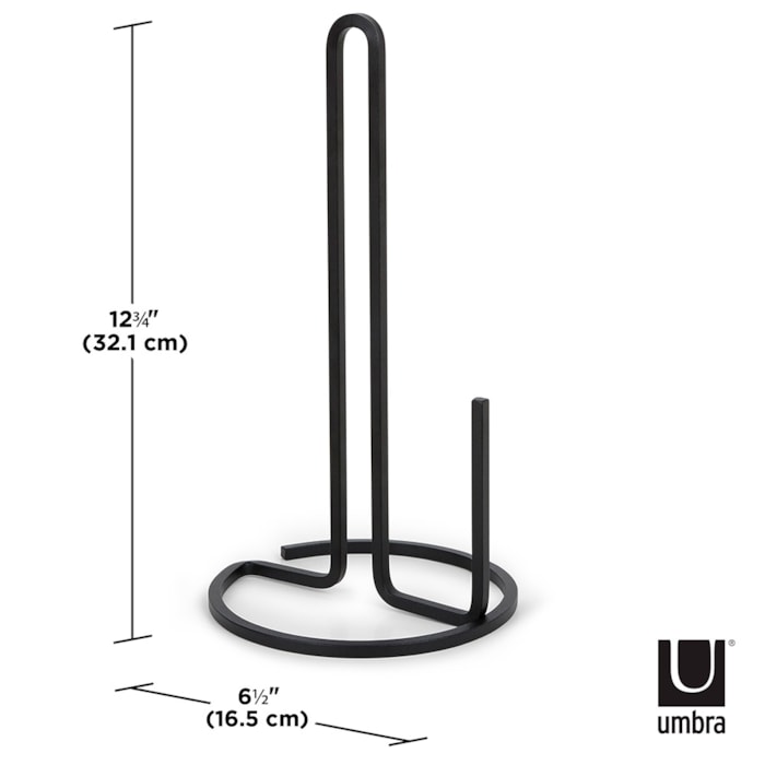 Porta Papel Toalha Squire Ferro Umbra Preto - Madel Home
