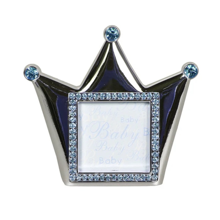 Porta Retrato Coroa Azul 9 X 8 Cm - Foto 4X4 - Madel Home