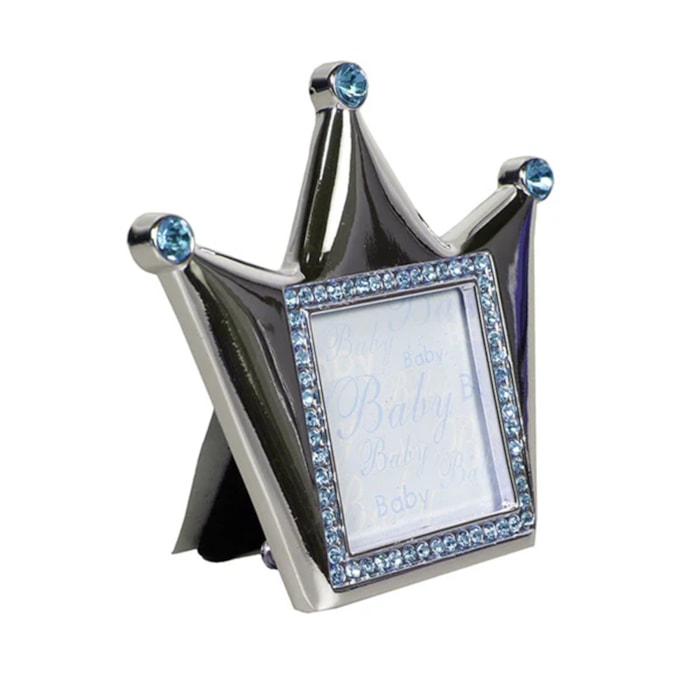 Porta Retrato Coroa Azul 9 X 8 Cm - Foto 4X4 - Madel Home