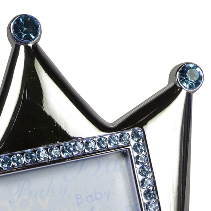 Porta Retrato Coroa Azul 9 X 8 Cm - Foto 4X4 - Madel Home