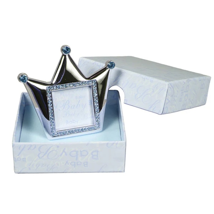 Porta Retrato Coroa Azul 9 X 8 Cm - Foto 4X4 - Madel Home
