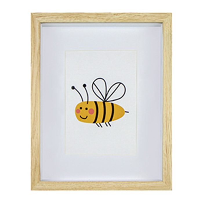 Porta Retrato de Madeira Abelha Amarelo - 28x23cm - Madel Home