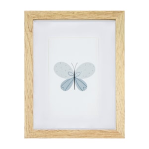 Porta Retrato de Madeira Borboleta  Azul - 23x17cm