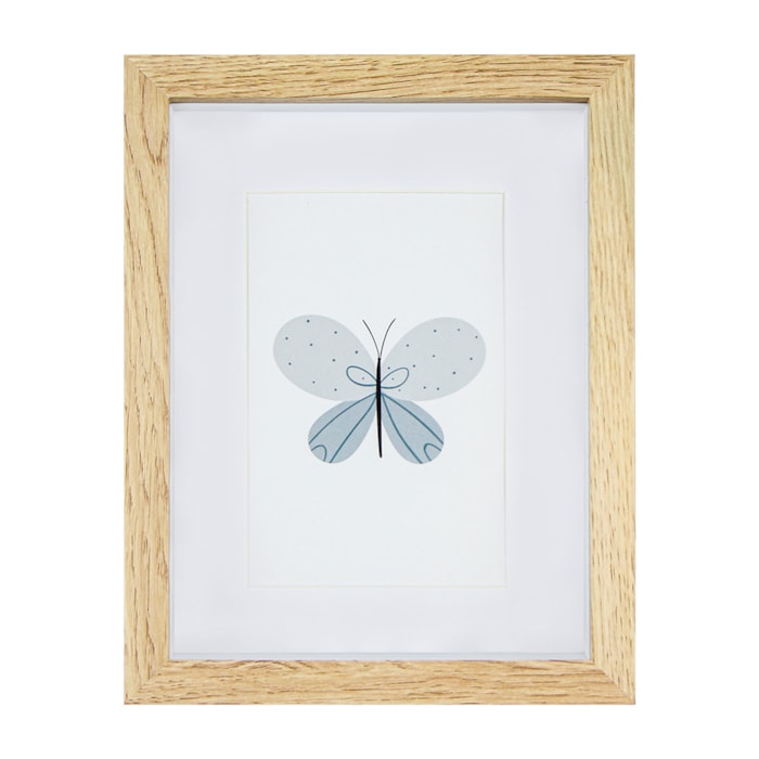 Porta Retrato de Madeira Borboleta Azul - 23x17cm - Madel Home