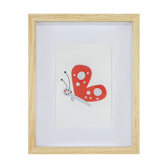 Porta Retrato de Madeira Borboleta Branco - 28x23cm - Madel Home