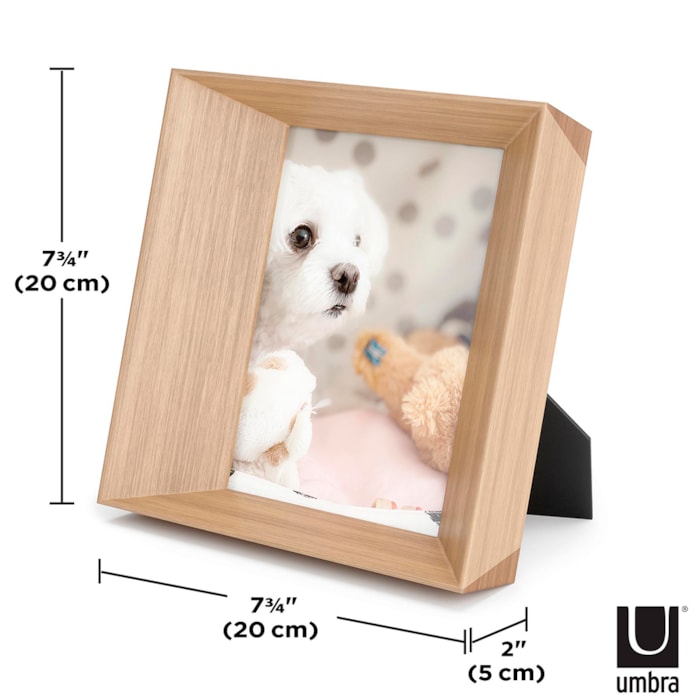 Porta Retrato de Madeira Lookout Moldura Natural Umbra - 18cm - Madel Home