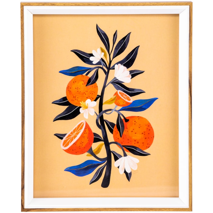 Porta Retrato de Mdf e Vidro Bege e Moldura Branca - 27cm - Madel Home