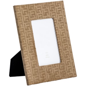 Porta Retrato de Mdf em Veludo Moldura Marrom - 24cm