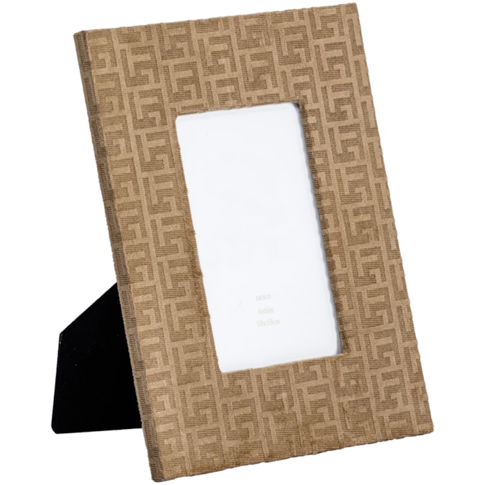 Porta Retrato de Mdf em Veludo Moldura Marrom - 24cm - Madel Home