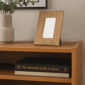 Porta Retrato de Mdf em Veludo Moldura Marrom - 24cm