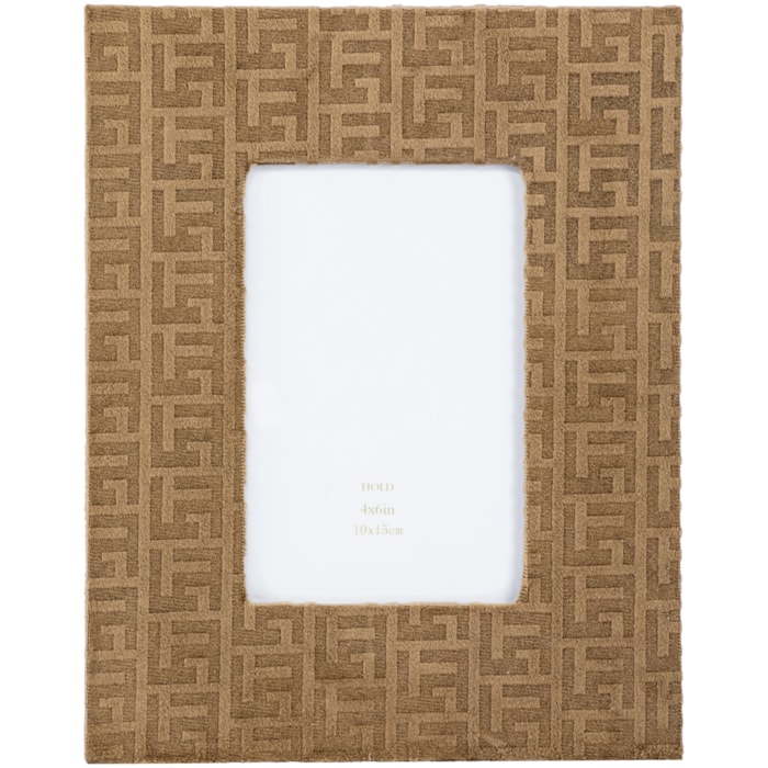 Porta Retrato de Mdf em Veludo Moldura Marrom - 24cm - Madel Home