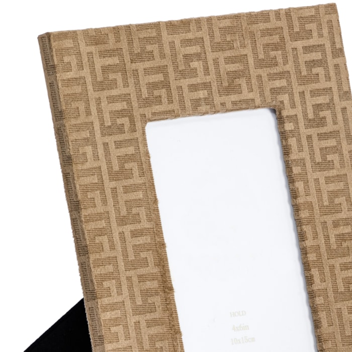 Porta Retrato de Mdf em Veludo Moldura Marrom - 24cm - Madel Home