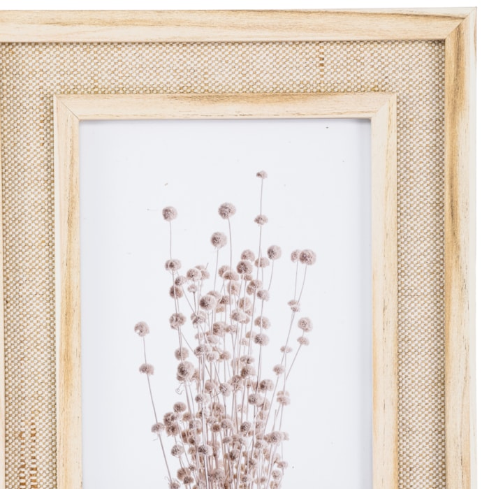 Porta Retrato de Mdf Natural e Linho Moldura Bege - 30cm - Madel Home