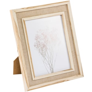 Porta Retrato de Mdf Natural e Moldura Linho - 35cm