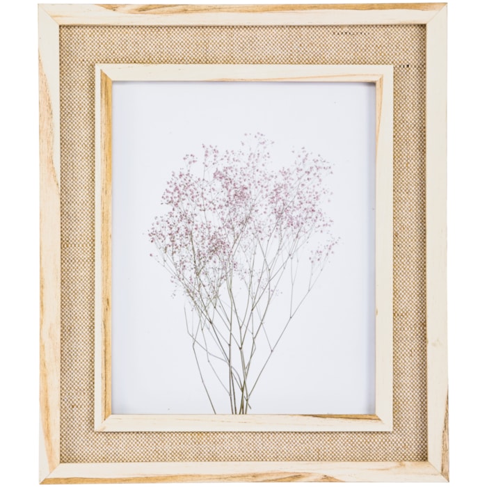 Porta Retrato de Mdf Natural e Moldura Linho - 35cm - Madel Home