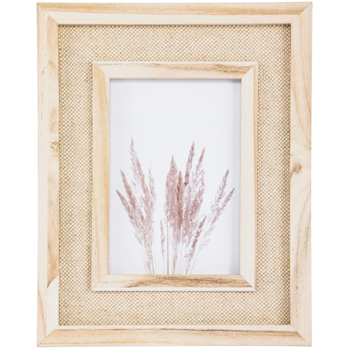 Porta Retrato de Mdf Natural Moldura Linho - 25cm - Madel Home