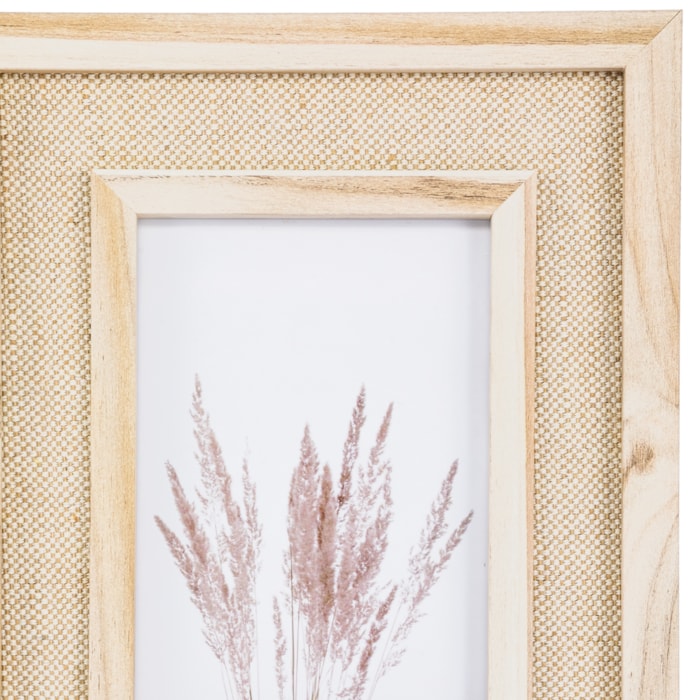 Porta Retrato de Mdf Natural Moldura Linho - 25cm - Madel Home
