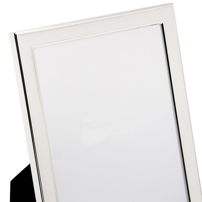 Porta Retrato de Metal e Vidro Moldura Branca - 21,5cm - Madel Home