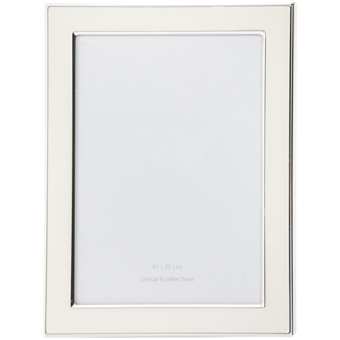 Porta Retrato de Metal e Vidro Moldura Prata - 16cm - Madel Home