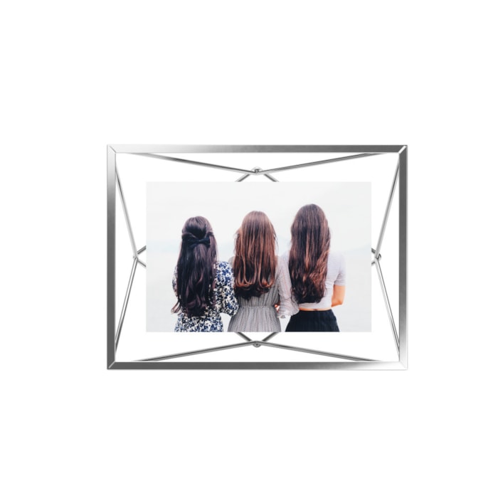 Porta Retrato de Metal Prisma Prata Umbra - 15cm - Madel Home