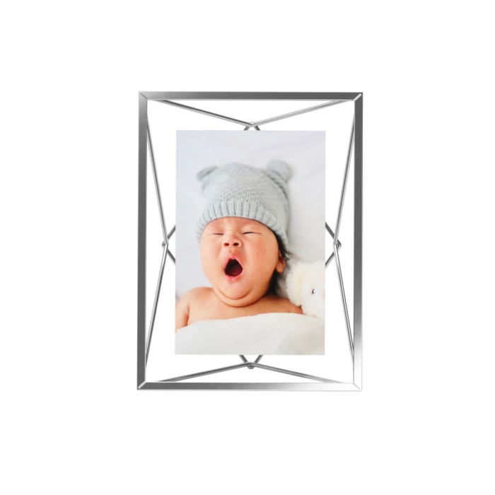 Porta Retrato de Metal Prisma Prata Umbra - 15cm - Madel Home