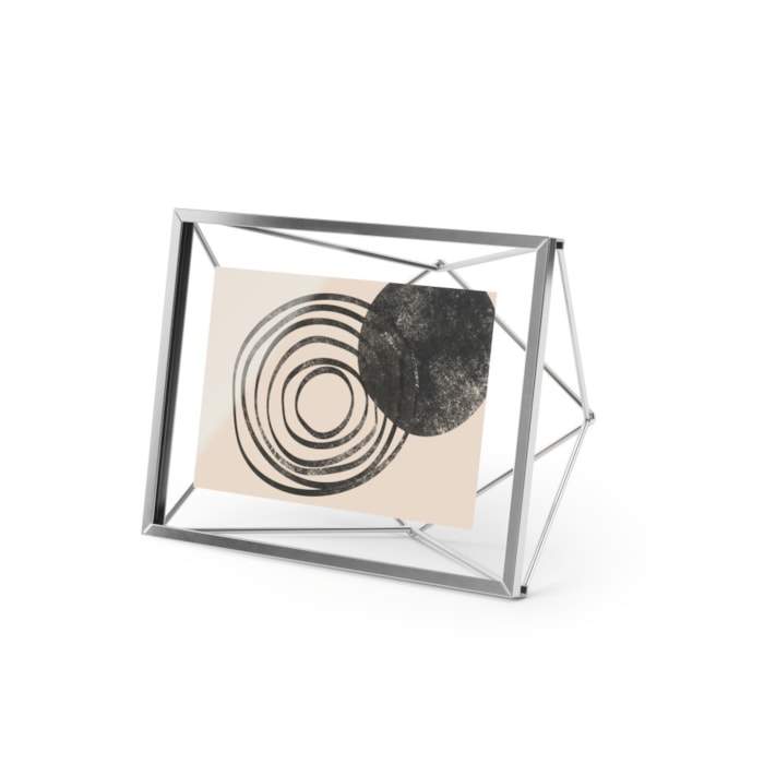 Porta Retrato de Metal Prisma Prata Umbra - 15cm - Madel Home