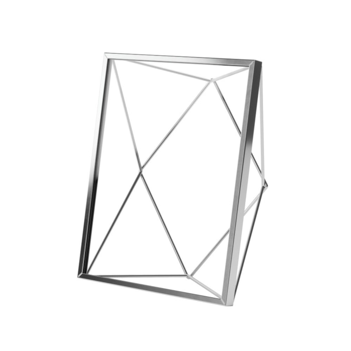 Porta Retrato de Metal Prisma Prata Umbra - 18cm - Madel Home