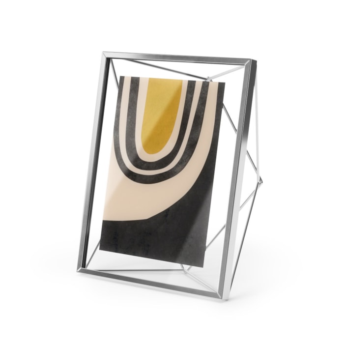Porta Retrato de Metal Prisma Prata Umbra - 18cm - Madel Home