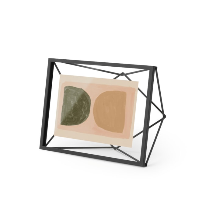 Porta Retrato de Metal Prisma Preto Umbra - 15cm - Madel Home